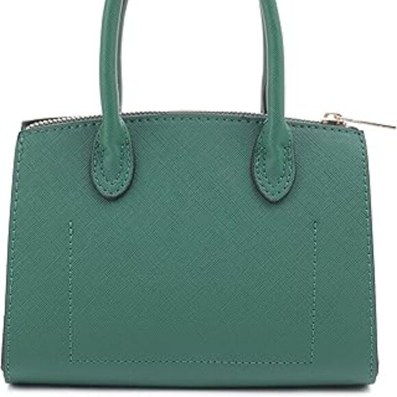 Neiman Marcus Kelly Green Saffiano Faux Leather Satchel Bag - Picture 2 of 5